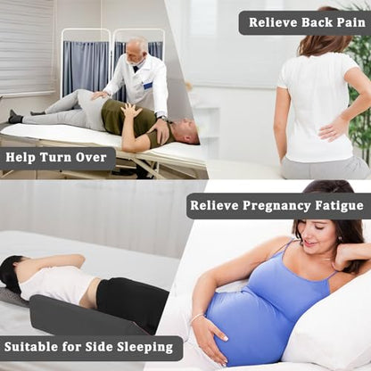 Bed Wedge Pillow for Side Sleeping Sponge Filled Body Positioning - color: Gray