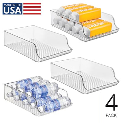 iDesign Water Bottle Organizer for Fridge, Set of 4, Clear - style: Pack of 4