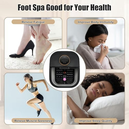 Foot Spa Bath Massager with Heat, Bubble, Temperature Control, Remote Control, Touchscreen, Pumice Stone, Pedicure Foot Spa Gift for Man Women Mother Father (Plus Size)