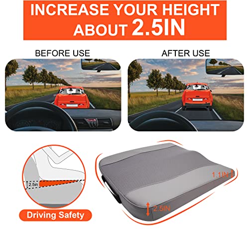 Lofty Aim Car Seat Cushion, Memory Foam Car Seat Cushions for Long Driving - color: Gray