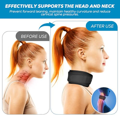 Neck Ice Pack Wrap, Reusable Cold/Hot Gel for Neck Pain, Blackx2 - color: Black+black