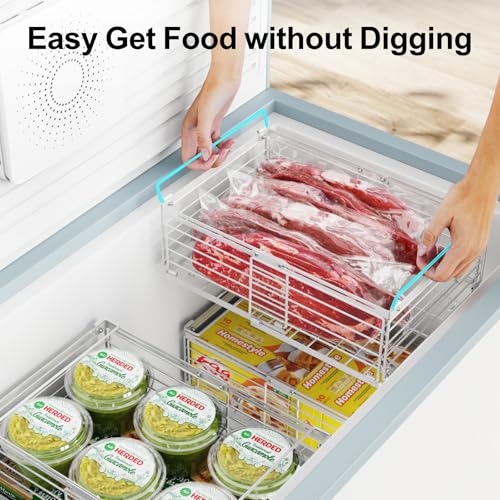 iSPECLE Chest Freezer Organizer - Adjustable Fits Chest Freezer 10-20 Cu Ft - style: 8 Pack White