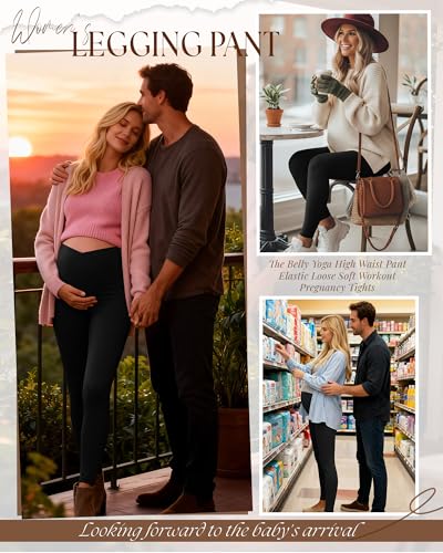 3 Pack Women's Maternity Leggings Pregnancy Pant - color: Black, Black, Black, size: XX-Large