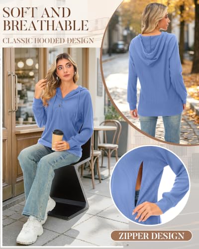 Neer Women's Nursing Hoodies Breastfeeding Shirts - color: Light Blue, size: X-Large
