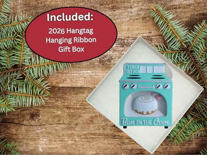 Expecting Ornament, Pregnant Christmas Ornaments, Cute Bun in The Oven - color: Expecting Oven