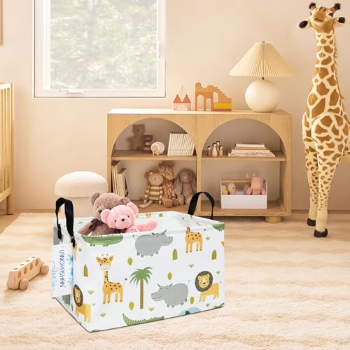 Rectangular Collapsible Animal Storage Basket Nursery Organizer - color: Rec animal