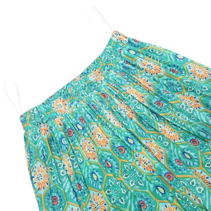 OBBUE Women's Chiffon Pleated Skirt A-line Skirts - color: Boho Print, size: Small