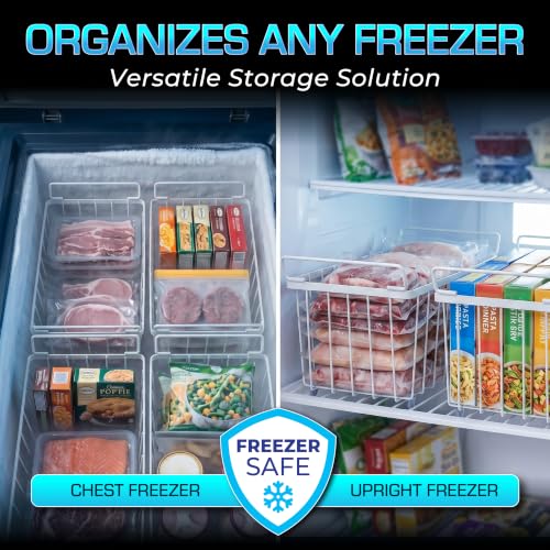 Freezer Organizer Bins 4-Pack, Fits Most 5–7 Cu. Ft. - White - color: White