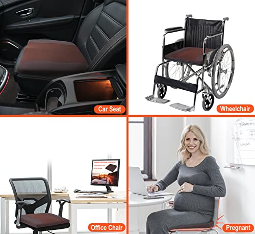 Lofty Aim Car Seat Cushion, Memory Foam Car Seat Cushions for Long Driving - color: Brown