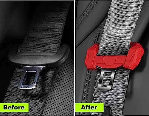 Car Universal Seat Belt Clips Cover, - color: Red,Small Size