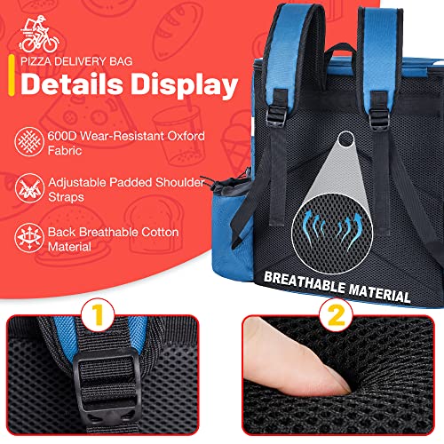GoHimal Food Delivery Backpack Delivery Bags for Uber Eats DoorDash Blue - color: Blue