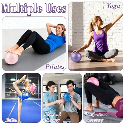 RAINFLOW 3 Pcs Small Exercise Ball - 9 Inch Pilates Yoga Ball