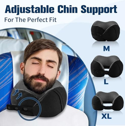 Cirorld Neck Pillow for Traveling, Travel Pillows for Airplanes Pure Black - color: Pure Black