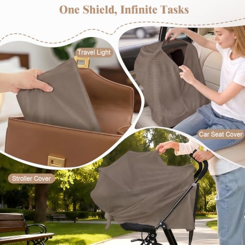 Basumee Nursing Cover for Breastfeeding Breathable Mesh 360 Full Privacy - color: Brown, size: 1 Pack