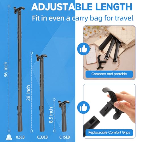 36 Inch Adjustable Long Handled Shoe Horn - Dressing Stick Aid for Seniors, Disabled - Ideal for Hip, Back, Shoulder Surgery Recovery – Helps with Getting Dressed, Sock Remover