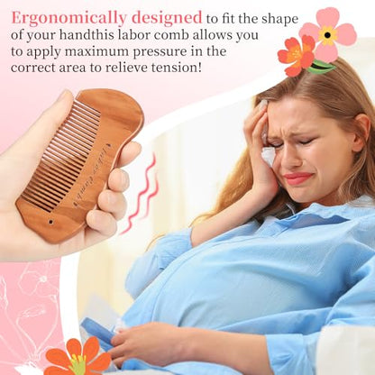 Labor Comb for Pregnancy - Wooden Birthing Essential and New Mom Gift - color: 1 Pack-Fish