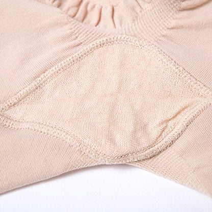 “Baby Bump” Premium Maternity Underwear, High Waisted Mid-Thigh Pregnancy Panty Prevent Chaffing - color: Beige, size: Medium