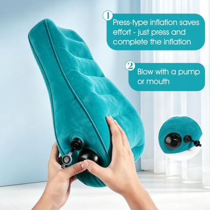 Portable Lumbar Pillow Inflatable Support Pillow - Inflatable Waist Cushion - color: Blue