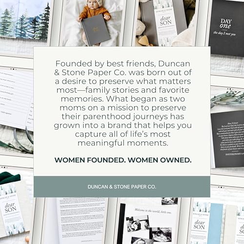 Duncan & Stone Dear Son Boy Mom Baby Memory Book Journal, Cream, 230pg - color: Cream