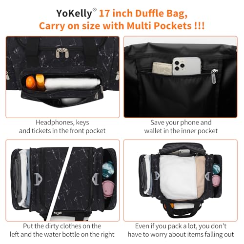 17 inch Small Duffle Bag, Black Marble - color: Black Marble, size: 17 inch