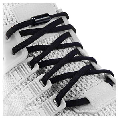 anan520 Elastic No Tie Shoe Laces For Adults,Kids,Elderly,System With Elastic Shoe Laces(2 Pairs) - color: 02-black