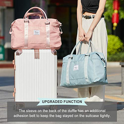 Travel Duffel Bag, Carry On Overnight Weekender Bags for Women - color: A1-Navy Blue, size: Large
