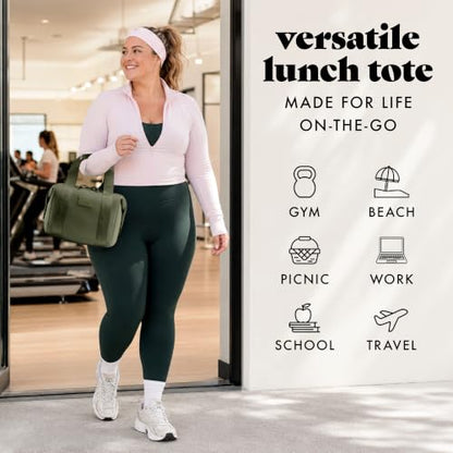 Fit & Fresh Remi Neoprene Lunch Bag for Women w/Ice Pack & Containers - color: Olive Green, size: One Size