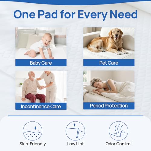 SUNKISS Disposable Bed Pads 23" x 36", Super Absorbent Pee Pads, 50 Count - size: 23" x 36"(50 Count)
