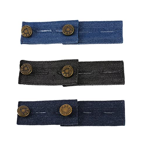 Toodoo 6 Pcs Jeans Waist Extender Jeans Pants Extender Blue Jean Button