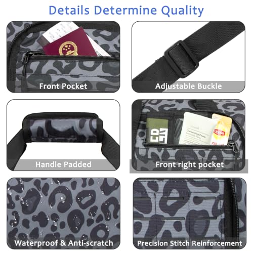 Goloni 65L Foldable Duffle Bag for Travel, Large Durable Travel Duffel Bag - color: Leopard Gray