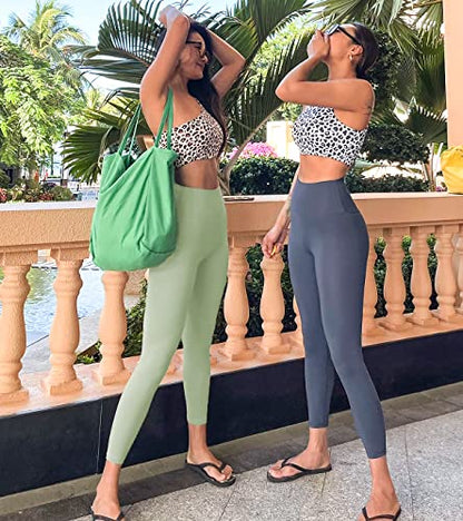 FULLSOFT Buttery Soft Leggings for Women High Waisted - color: Light Green, size: Small-Medium