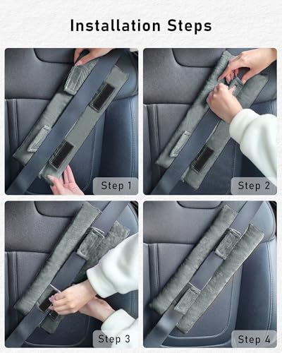 BELINOUS Hysterectomy Seat Belt Pillows for Post Abdominal Surgery (Gray) - color: Gray, size: Large