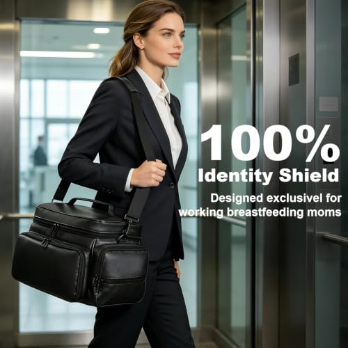 Uross Breast Pump Bag-Spectra S1/S2 Pumping Bag PU Leather Leakproof Cooler