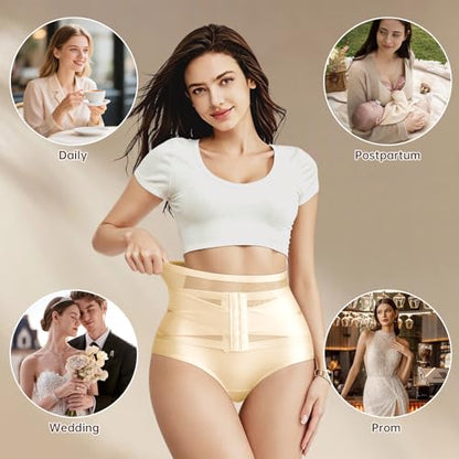 Women Tummy Control High Waisted Shapewear Seamless Faja Panties - size: Medium