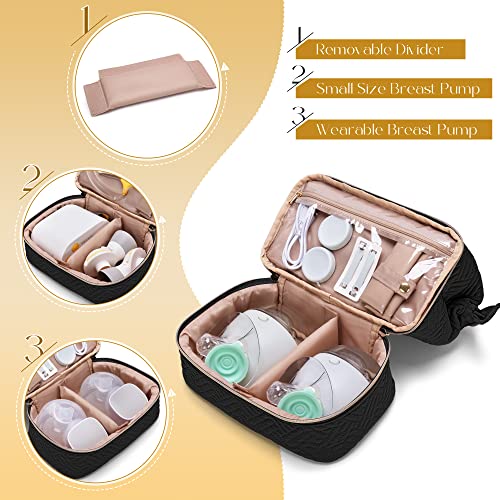 Fasrom Wearable Breast Pump Bag Compatible with Eufy, Medela & Elvie Pumps - color: Black