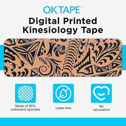 OK TAPE Kinesiology Tape Hypoallergenic Uncut 2 Rolls, 2inx16.4ft - color: Dancer