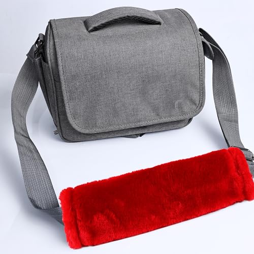 MOONET Universal Soft Faux Sheepskin Seatbelt Covers, 2 Pack (Red) - color: Red