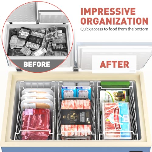 Goovilla Freezer Organizer Bins for 5-7 Cu.FT Chest Freezer, 4 Pack White - color: White