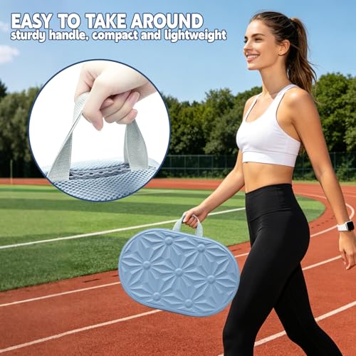 Foldable Cooling Gel Memory Foam Seat Cushion for Outdoor & Stadium Use - color: Gray Fabric