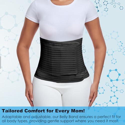 Postpartum & Post Surgery Abdominal Binder. Postpartum Belly Band - color: Black-M