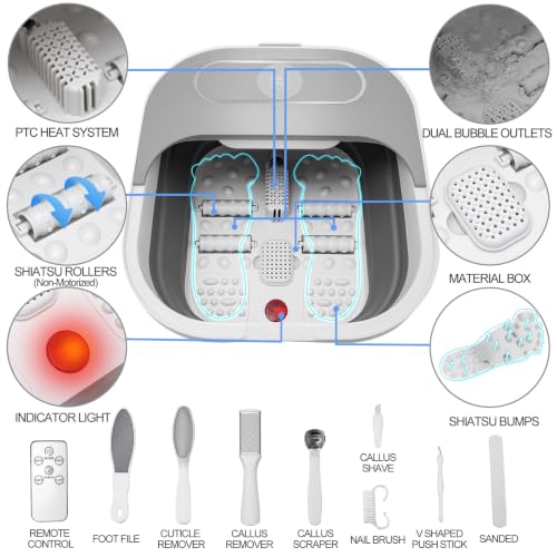 Collapsible Foot Spa Bath with Heat and Remote Control