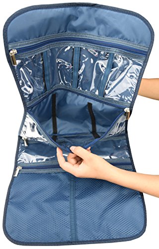 Freegrace Premium Hanging Toiletry Bag for Travel, Cosmetic Bag Organizer - color: Dark Blue