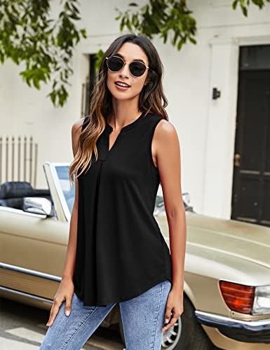 Newchoice Womens Tank Tops Sleeveless Summer Blouses - color: Black, size: Medium