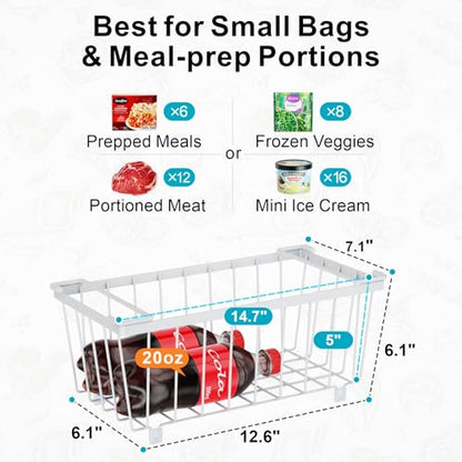 iSPECLE Freezer Organizer - Small Storage Baskets for 7 Cu.Ft, 3 Pack - color: 3-Pack White