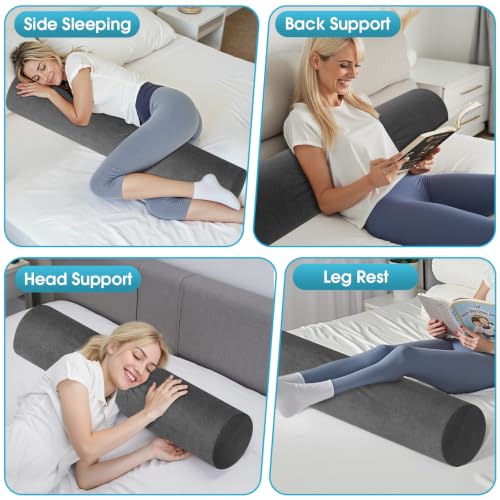 SereneCloud Memory Foam Body Pillow for Bed, 47" Long Bed Pillow for Adults - size: 47 inch