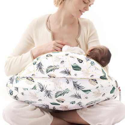 Momcozy Original Nursing Pillow for Breastfeeding - Innovative Safety Guard - color: Snug Spring