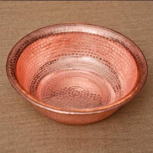 Hand-Hammered Copper Foot Soak Basin - Portable Pedicure Bowl for Camping, Picnics, Versatile Fire Bowl and Incinerator, 40cm Diameter