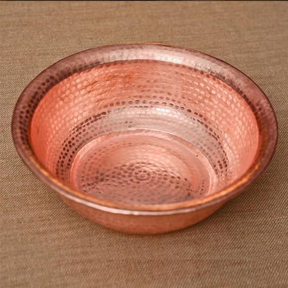 Hand-Hammered Copper Foot Soak Basin - Portable Pedicure Bowl for Camping, Picnics, Versatile Fire Bowl and Incinerator, 40cm Diameter