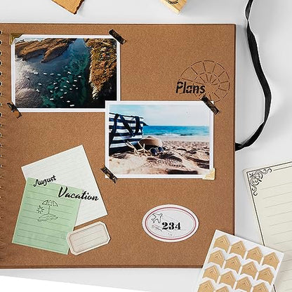 8x8 Scrapbook Photo Album, 80 Pages, 200 GSM Kraft, DIY Memory Book - size: 8" X 8"