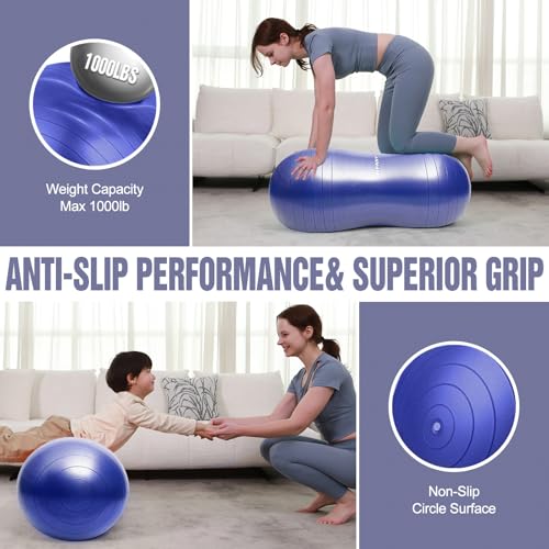 INPANY Peanut Exercise Ball for Labor, Physical Therapy & Fitness - color: Indigo